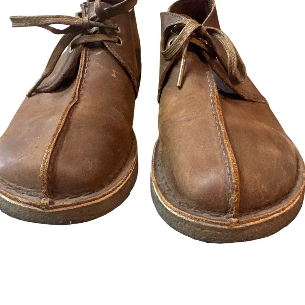 Clarks Originals Desert Trek Mens 10.5 Beeswax Brown Leather Center Seam Shoes